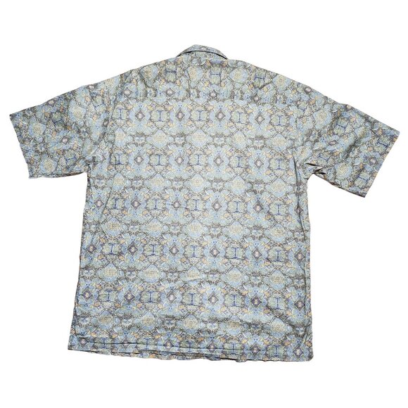 Tori Richard Honolulu Hawaiian Aloha Shirt Mens Button-Up Shirt Large Gray Blue - Picture 2 of 9